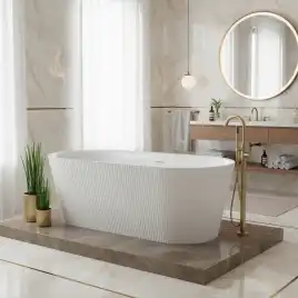 Ванна акриловая Azario ROUSE 170x75 AZ-6605C отдельностоящая, в комплекте с сифоном и металлической рамой