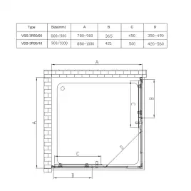 Душевой уголок Vincea Rapid 100х100 VSS-3R90/10MT, профиль хром, стекло Рифленное