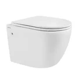 Подвесной унитаз ABBER Bequem AC1103 белый, безободковый, с сиденьем микролифт