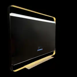 Зеркало Azario Дарья 100х80, АZ-LED013825 с подсветкой, bluetooth, подогрев, золото матовое