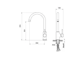 Смеситель для кухни Aquatek Европа AQ1382CR поворотный излив, Хром