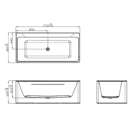 Акриловая ванна Azario Dew 170х80 AZ-8673-1.7, Отдельностоящая
