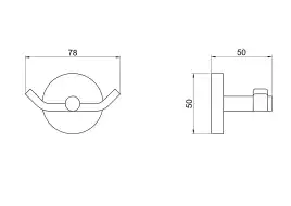Крючок для полотенец Aquatek Бетта AQ4602MB двойной, Черный матовый