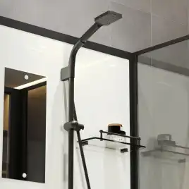 Душевая кабина Niagara Standart 80х80 ST80/15Q/BL/BK низкий поддон, черный профиль, без крыши