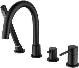 Смеситель на борт ванны Aquatek Европа AQ1348MB, однорычажный, с внутренней частью, Черный матовый