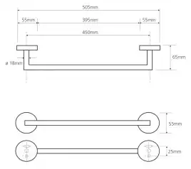 Полотенцедержатель 50 см BEMETA OMEGA хром 104204022