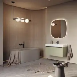 Тумба с раковиной подвесная Aqwella 5 Stars Pure 100 см, PUR0110SH, цвет Шалфей зелёный