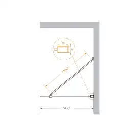 Душевая перегородка универсальная CEZARES LIBERTA-L-1-TB-70-C-NERO стекло Прозрачное, профиль Черный