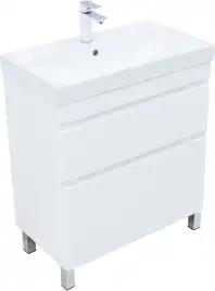 Тумба под раковину Aquanet Слим 70 напольная, белый сатин, 346043