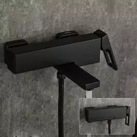 Смеситель для ванны Gappo G3217-6  с коротким изливом, Черный матовый
