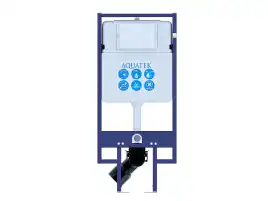 Унитаз с инсталляцией Aquatek Мия SET AQUATEK МИЯ-MB-020 4в1 с сиденьем Микролифт и черной клавишей смыва