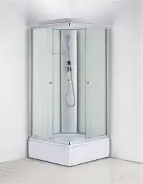 Душевая кабина Loranto 90х90 CS-990ETM/W-90, средний поддон, цвет профиля матовый хром