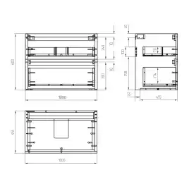 Тумба с раковиной AVS Гармония 100 белая, N821-07-1000WG-02-1010BM
