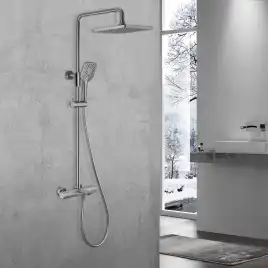 Душевая система  Vincea Next VSFS-1N1TGM VSFS-1N1TGM  с термостатом, вороненая сталь