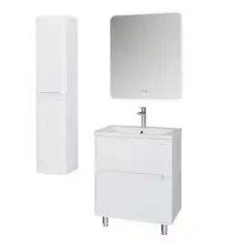 Тумба под раковину Grossman Адель-Норма 70 напольная, белая глянцевая (107018)