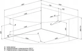 Акриловая ванна Aquanet Santiago 160х160 (205545), на каркасе, белая