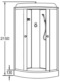 Душевая кабина Loranto 90х90 низкий поддон, прозрачное стекло, профиль Хром, CS-6691 G, 90*90*215