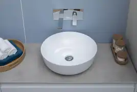 Раковина накладная Aquanet MOON-1 41,5х41,5х13,5 круглая, Белая глянцевая