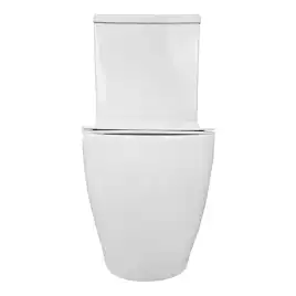 Унитаз напольный Azario CORSA AZ-2062T безободковый, смыв Торнадо, с бачком и сидением микролифт, Белый глянцевый