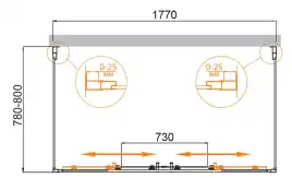 Душевой уголок CEZARES MOLVENO-AH-2/2-180/80-C-Cr-IV прозрачное стекло, профиль Хром