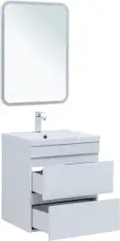 Тумба под раковину Aquanet Нота New 58 2 ящика, белый глянец 335417