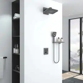 Душевая система  Vincea Inspire VSFW-3I21MT4RGM VSFW-3I21MT4RGM  с термостатом, встраиваемая, вороненная сталь