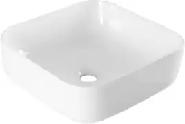 Раковина накладная Aquanet CITY-1 38,5х38,5х14 квадратная, Белая глянцевая