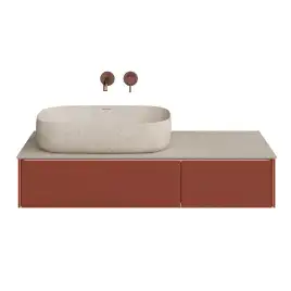 Тумба под раковину Kerama Marazzi MAGICA 120 см, MA.120.2\VR.M подвесная, Венецианский красный