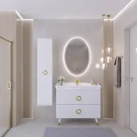 Тумба под раковину Grossman Атрио 105 напольная, белая глянцевая (1010501)