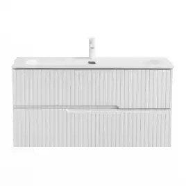 Тумба под раковину Cezares DUET-N 100 см, DUET-N-1000-2C-SO-FBS-P подвесная, Ясень белый софт