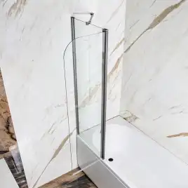 Шторка на ванну AVS Асти Дуо 100 см левая профиль оружейная сталь, прозрачное стекло, 803-0016-150-5545L-WS-T