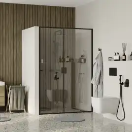 Душевая дверь WasserKRAFT Dill 61S 140 см, 61S31, профиль Черный, стекло Прозрачное