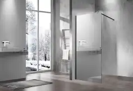 Душевая перегородка Vincea Walk in 100 VSW-1H100MRB, профиль черный, стекло зеркальное