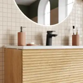 Тумба с раковиной IDDIS Bild 80, подвесная, Дуб светлый, BIL80V0i95K