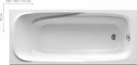 Акриловая ванна Ravak VANDA II 160х70 CP11000000 прямоугольная, Белая
