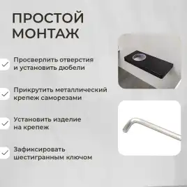 Ершик подвесной AVS Bishop, черный матовый, с полочкой