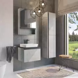 Тумба с умывальником Comforty Эдинбург 60 Бетон светлый, 00-00001928