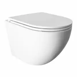 Подвесной унитаз Azario PRO PRO-0001 UQ3 безободковый, смыв Торнадо, в комплекте с сидением микролифт, Белый глянцевый