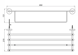 Полка для полотенец Aquatek Бетта AQ4615BGM, Оружейная сталь
