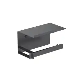 Держатель туалетной бумаги Aquatek Либра AQ4929MB с полкой, Черный матовый