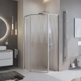 Душевой уголок BelBagno UNO-195-P-1-90-CH-CR стекло шиншилла матовая, профиль Хром