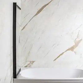 Шторка на ванну AVS Слайдер Плюс 80 профиль черный, стекло прозрачное, 803-0011-150-82-BM-T