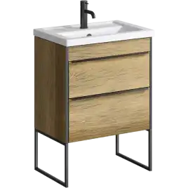 Тумба с раковиной напольная Aqwella Fargo 60 см, FRG0106DB/FRGN380, цвет Дуб балтийский