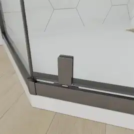 Душевой угол Veconi Ottimo P10 GR, 900x900x1900, графит брашинг, стекло прозрачное