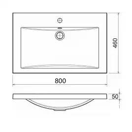 Тумба с раковиной Azario KANTRI 80/2 CS00097255, подвесная с раковиной Фостер 80, белая