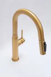 Смеситель для кухни AVS PureRiver 811-171-BG с выдвижным изливом, брашированное золото