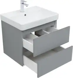 Тумба под раковину Aquanet Вега 2.0 60 мисти грин, подвесная, 337959