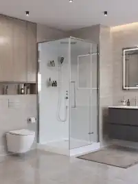 Душевая кабина BelBagno UNO-CAB-A-1-90-C-Cr-Bi-TOP-R, правая, профиль хром