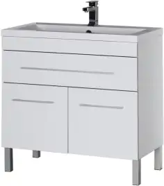 Тумба под раковину Aquanet Верона 90 белый (напольная 1 ящик 2 дверцы) 182708