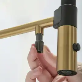 Смеситель для кухни с гибким изливом AVS PureRiver брашированное золото, 811-170-BG